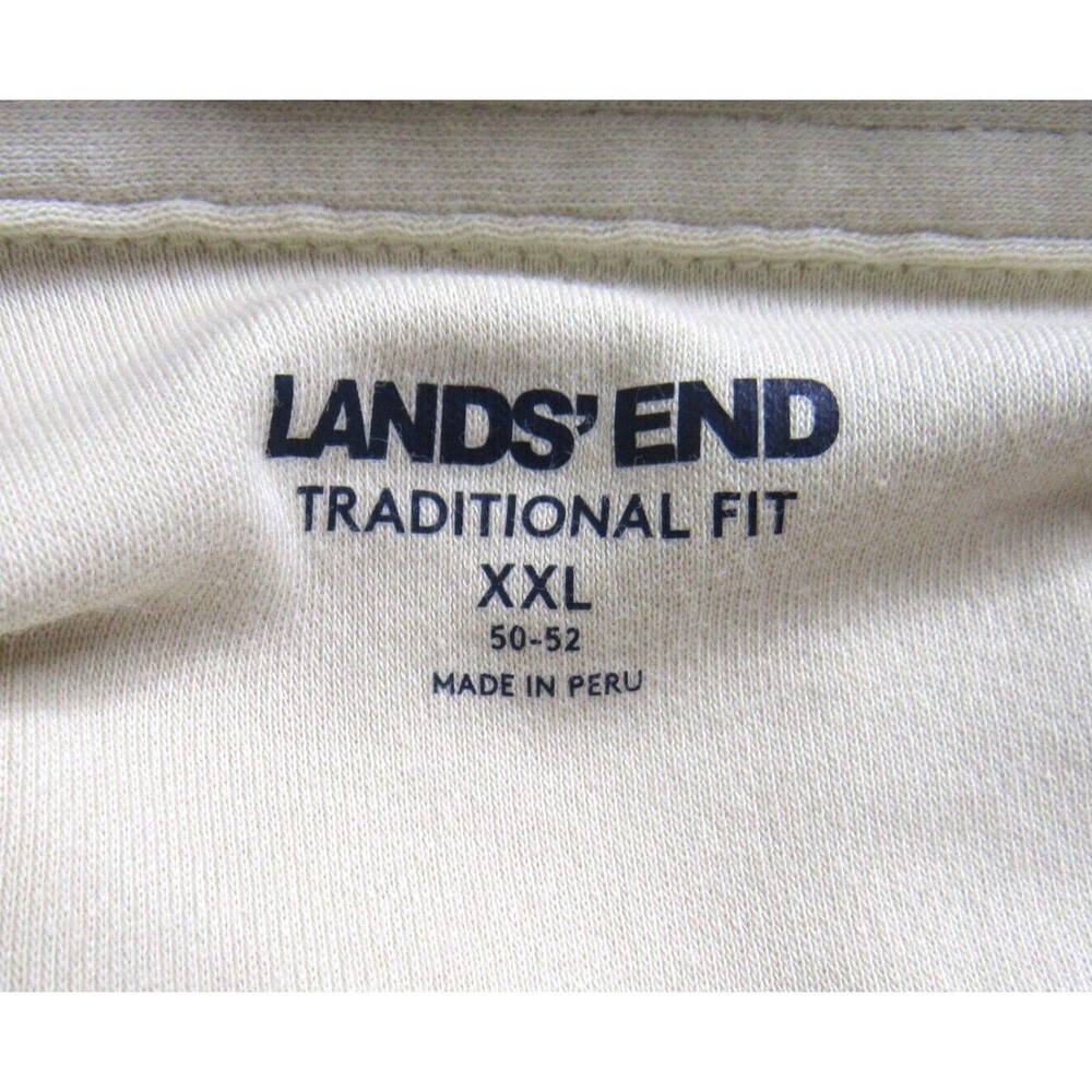 Lands' End Men's XXL 50- 52 Short Sleeve Polo Shirt Traditional Fit Cotton Beige - Picture 2 of 5